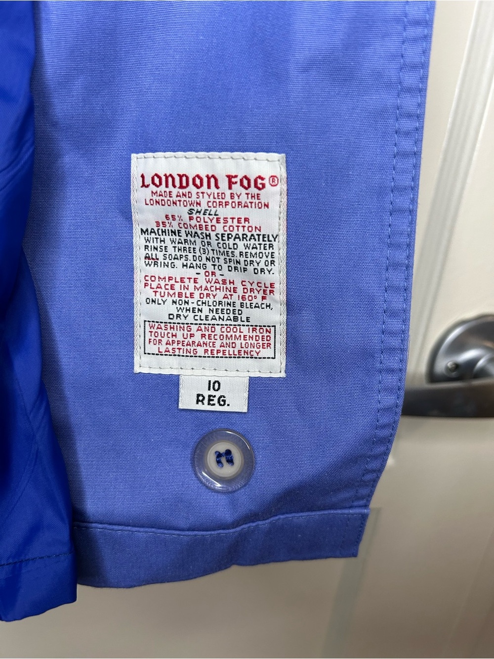 Vintage London Fog Lightweight Blue Trench Coat - Picture 5 of 8